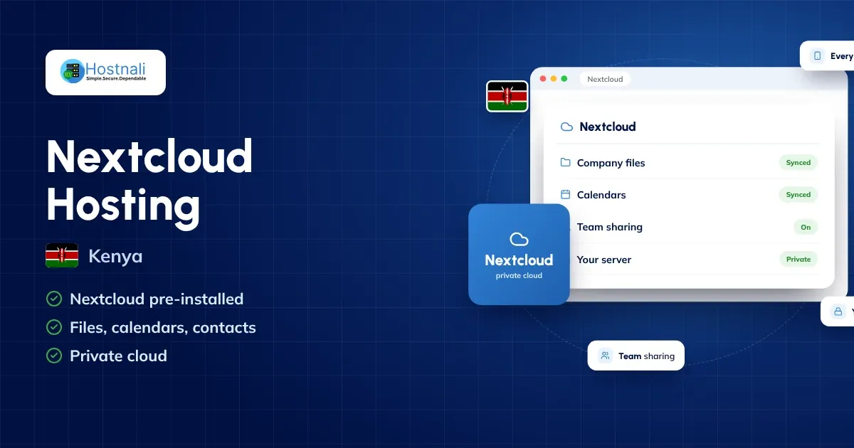 Nextcloud hosting in Kenya: your own private cloud for files, calendars and contacts