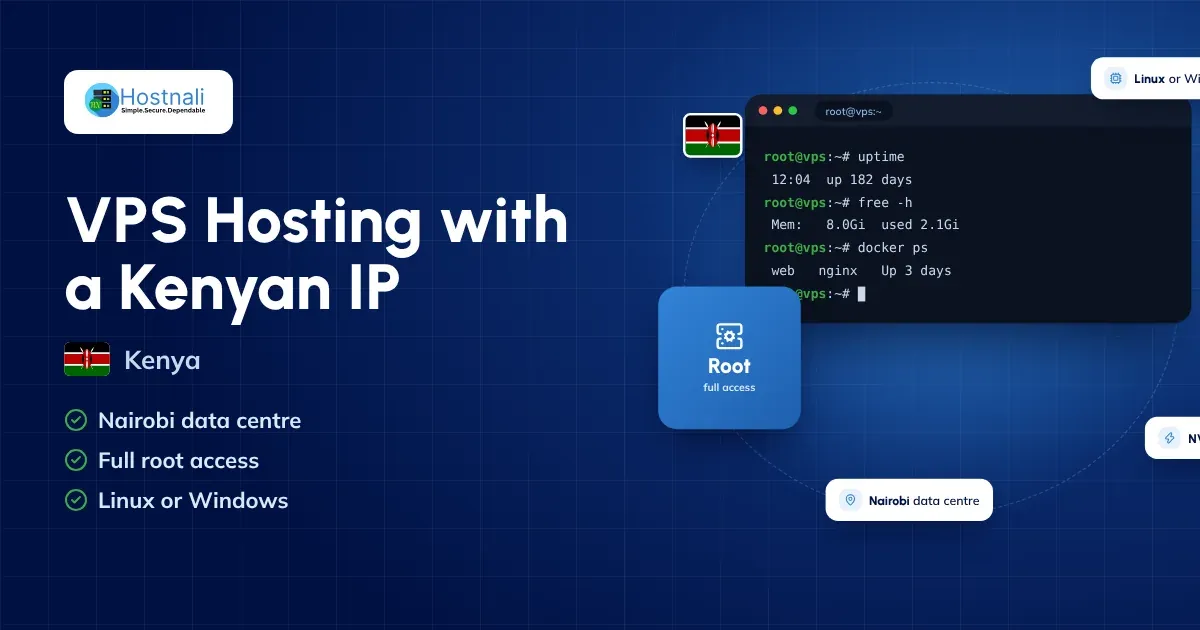 VPS hosting in Kenya with a Kenyan IP address in a Nairobi data centre
