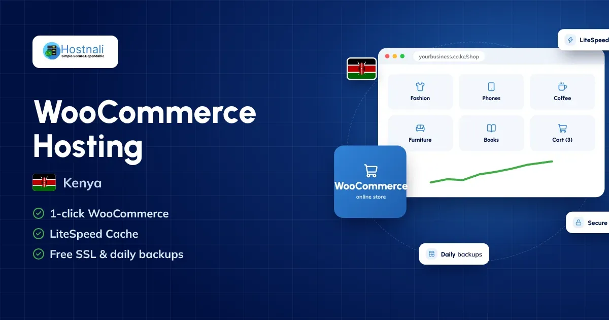 WooCommerce hosting in Kenya: a fast online store on LiteSpeed with free SSL and daily backups