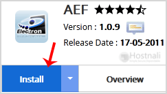 How to Install Advanced Electron Forum(AEF) via Softaculous in cPanel? - AEF install button