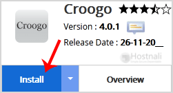 How to Install Croogo via Softaculous in cPanel? - Croogo install button