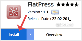 How to Install FlatPress via Softaculous in cPanel? - FlatPress install button