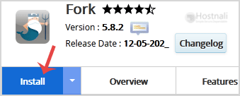 How to Install Fork via Softaculous in cPanel? - Fork install button