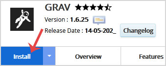 How to Install GRAV via Softaculous in cPanel? - GRAV install button