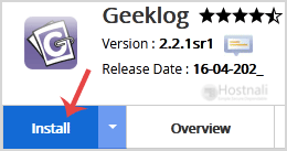 How to Install Geeklog via Softaculous in cPanel? - Geeklog install button