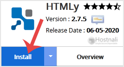 How to Install HTMLy via Softaculous in cPanel? - HTMLy install button