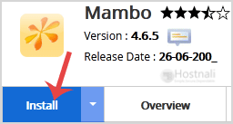 How to Install Mambo via Softaculous in cPanel? - Mambo install button