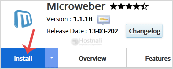 How to Install Microweber via Softaculous in cPanel? - Microweber install button