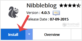 How to Install Nibbleblog via Softaculous in cPanel? - Nibbleblog install button