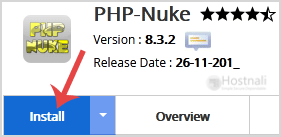 How to Install PHP-Nuke via Softaculous in cPanel? - PHP Nuke install button