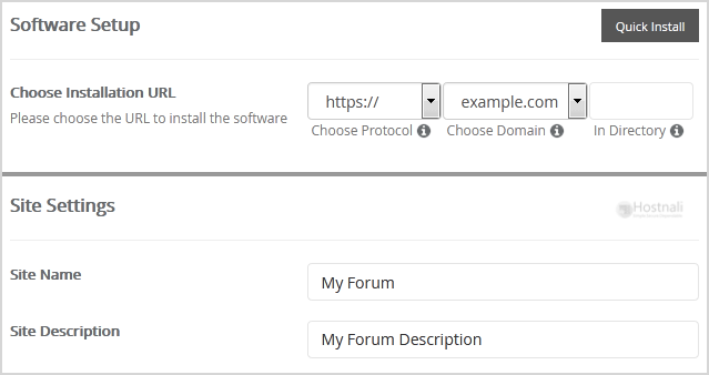 How to Install Phorum Forum via Softaculous in cPanel? - Phorum install screen