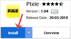 How to Install Pixie via Softaculous in cPanel? - Pixie install button