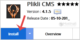 How to Install Plikli CMS via Softaculous in cPanel? - PlikliCMS install button
