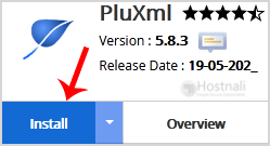 How to Install PluXml via Softaculous in cPanel? - PluXml install button