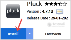 How to Install Pluck via Softaculous in cPanel? - Pluck install button