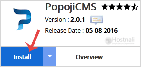 How to Install PopojiCMS via Softaculous in cPanel? - PopojiCMS install button