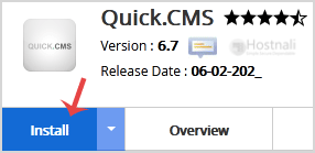 How to Install Quick.CMS via Softaculous in cPanel? - Quick.CMS install button