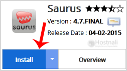 How to Install Saurus CMS via Softaculous in cPanel? - Saurus install button