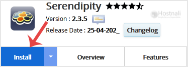 How to Install Serendipity via Softaculous in cPanel? - Serendipity install button