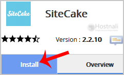 How to Install SiteCake via Softaculous in cPanel? - SiteCake install button