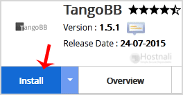How to Install TangoBB Forum via Softaculous in cPanel? - TangoBB install button