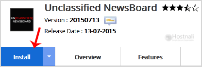 How to Install Unclassified NewsBoard via Softaculous in cPanel? - UnclassifiedNewsBoard install button