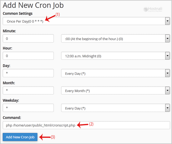 How to create Cronjob via cPanel? - add cronjob