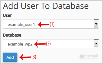 How to add a user to a database and add privileges? - add db