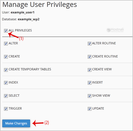 How to add a user to a database and add privileges? - add privileges