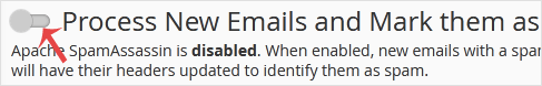 How to enable Apache SpamAssassin and SpamBox in cPanel? - apache spam assassin enable button
