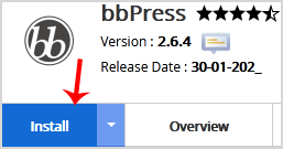 How to Install bbPress Forum via Softaculous in cPanel? - bbPress install button