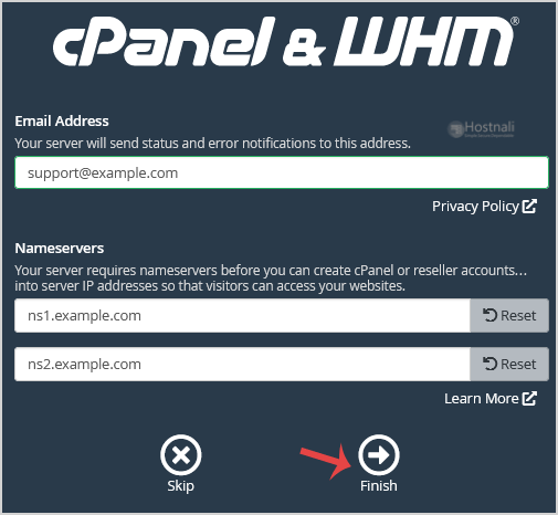 How to install cPanel? - cp whm step2 networking
