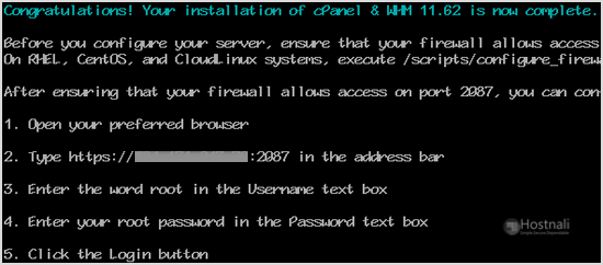 How to install cPanel? - cpanel installation completed