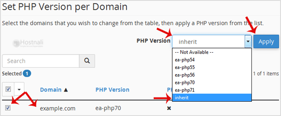 How to Reset the PHP Version to the Default Version, Using cPanel? - cpanel multiphp select domain full reset