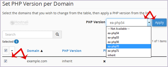 How to Set the PHP Version per Domain, Using cPanel? - cpanel multiphp select domain full