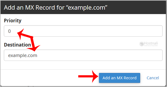 How to add an MX Record in cPanel using DNS Zone Editor? - cpanel mx record add domain