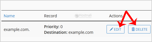 How to edit or remove a Record in cPanel using the DNS Zone Editor? - cpanel mx record edit delete