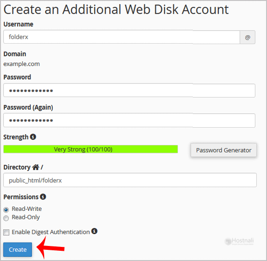 How to Create an Additional Web Disk Account in cPanel? - cpanel webdisk create ac