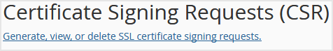 How to Generate a Certificate Signing Request - CSR in cPanel? - csr select
