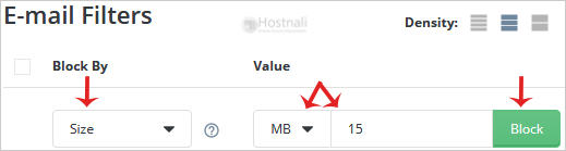 How to block emails by size using Spam filter in DirectAdmin? - da blockby emailsize
