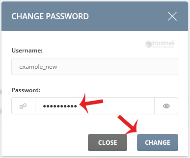 How to change a database user password in DirectAdmin? - da changepass mysqlbtn