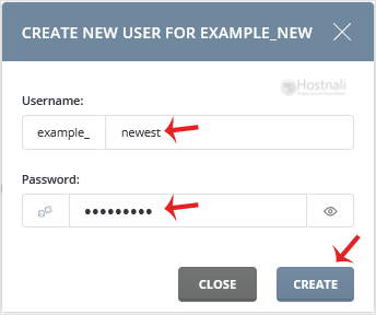 How to create a new database user in DirectAdmin? - da create user details