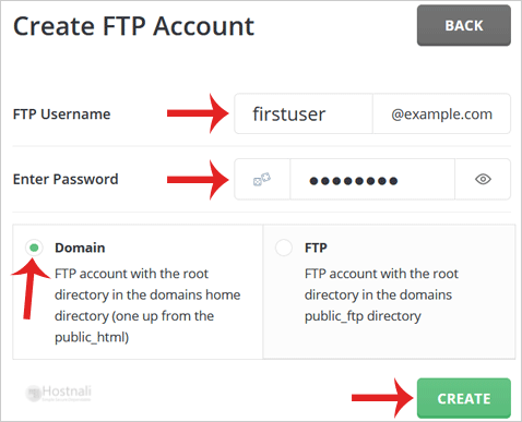 How to create an FTP Account in DirectAdmin? - da createftp acform