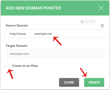 How to create a domain pointer in DirectAdmin? - da domainpointer create