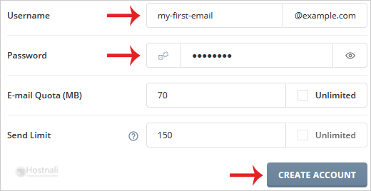 How to Create Email Account in DirectAdmin? - da emailaccounts create frm