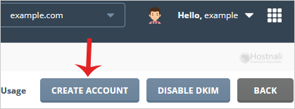 How to Create Email Account in DirectAdmin? - da emailaccounts createbtn