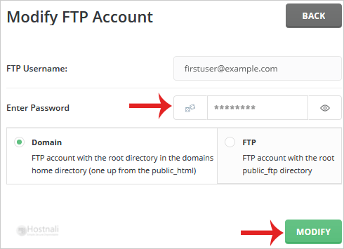 How to change the password of the FTP Account in DirectAdmin? - da ftpuserpass change