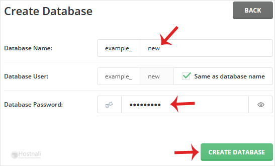 How to create a database in DirectAdmin? - da mysql dbcr from