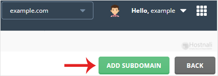 How to add sub-domain in DirectAdmin? - da subdomain create btn