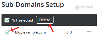 How to remove sub-domain in DirectAdmin? - da subdomain remove option